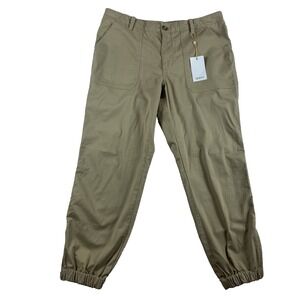 NWT Quince Pants Sz 14 Beige Organic Stretch Cotton Twill Utility Jogger
